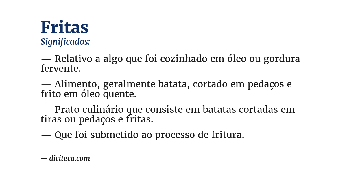 Significado de fritas