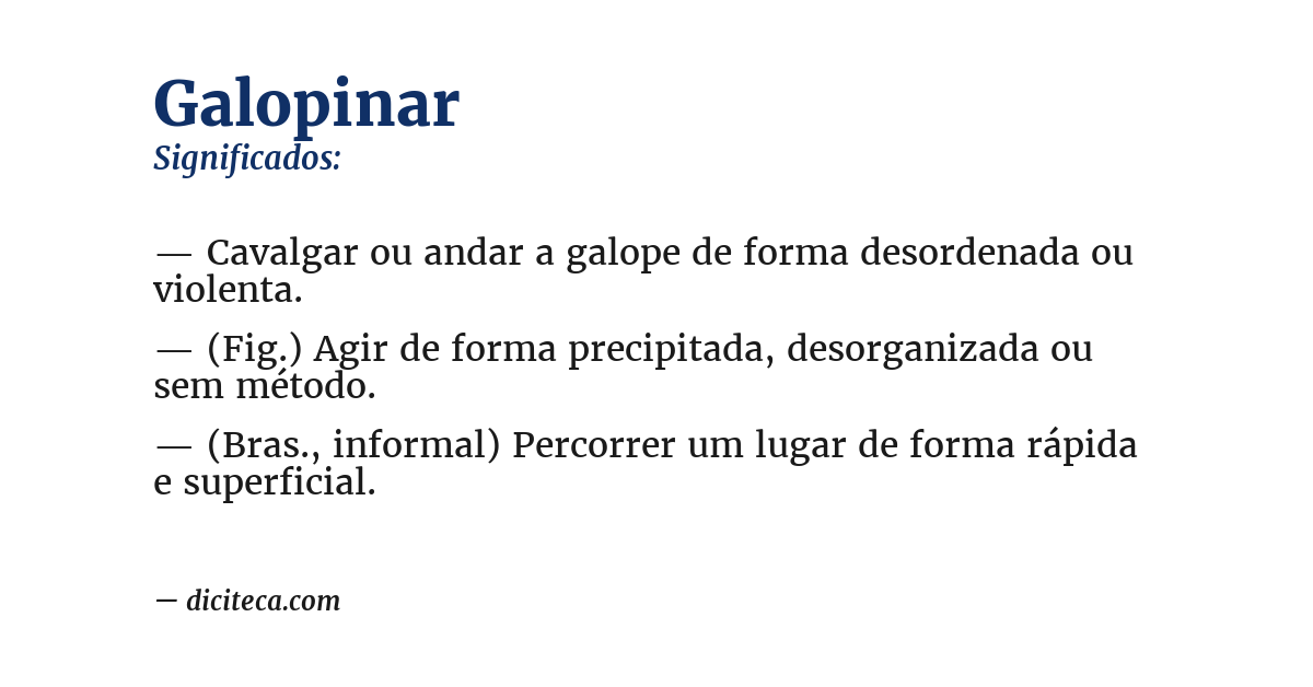 Significado de galopinar