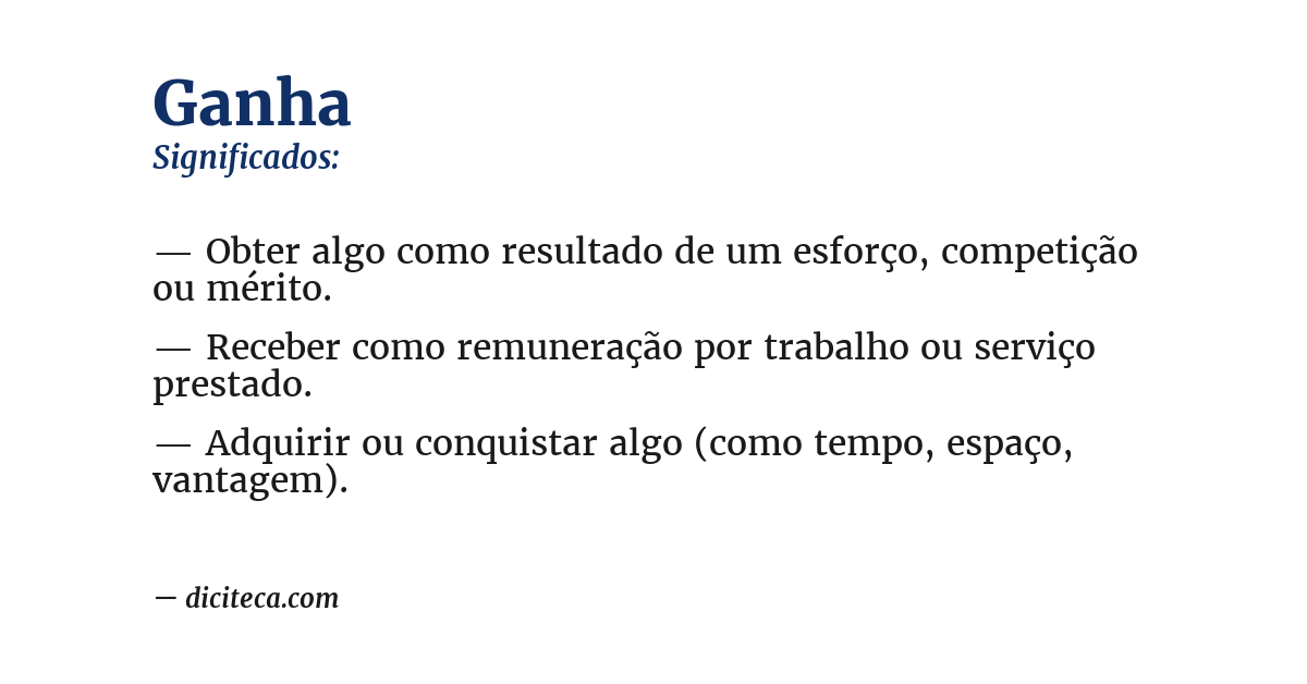 Significado de ganha