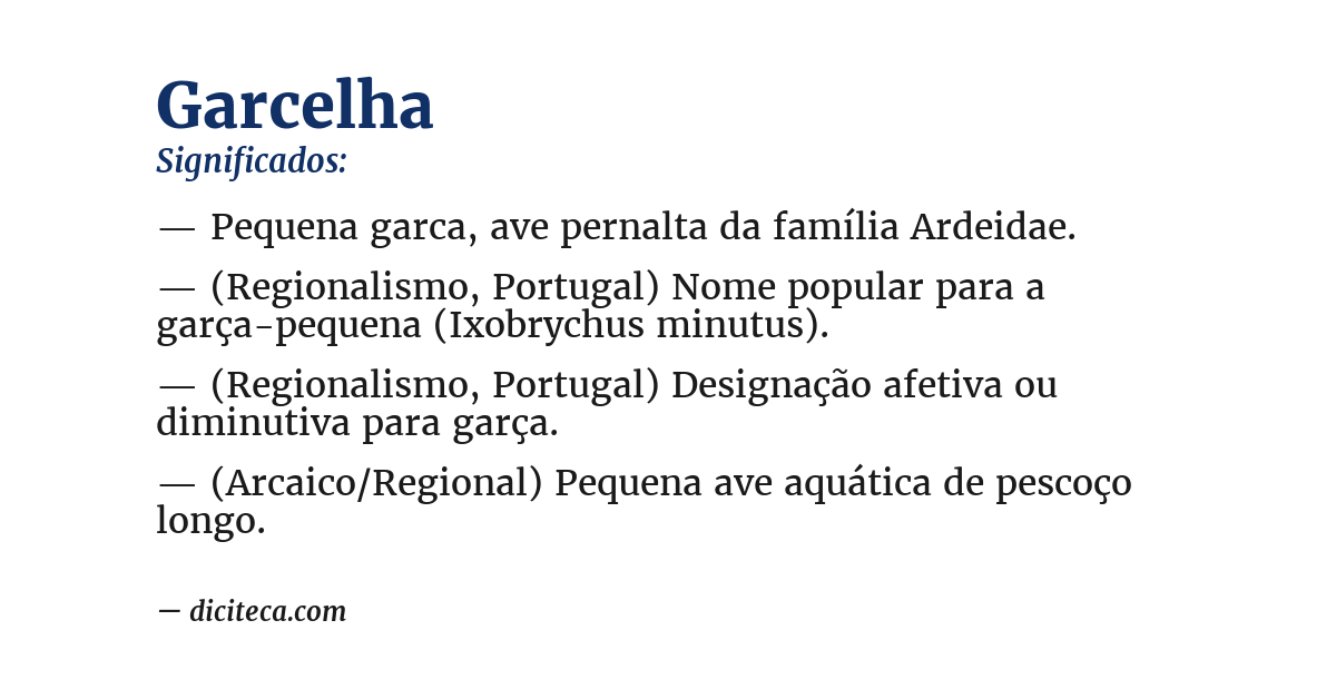 Significado de garcelha