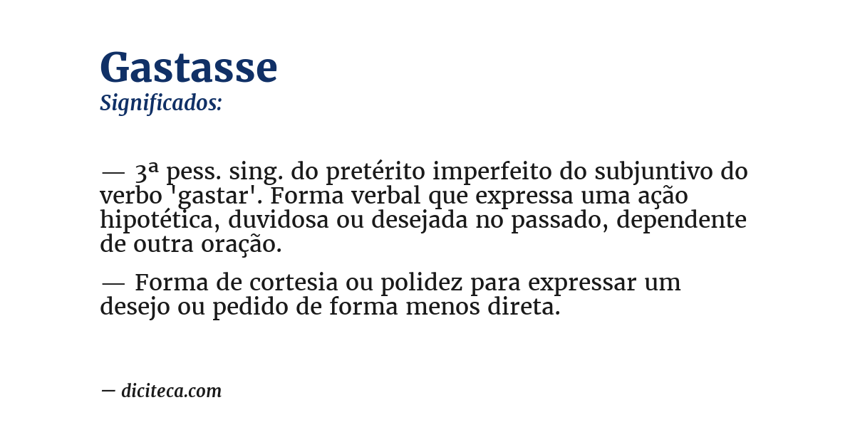 Significado de gastasse