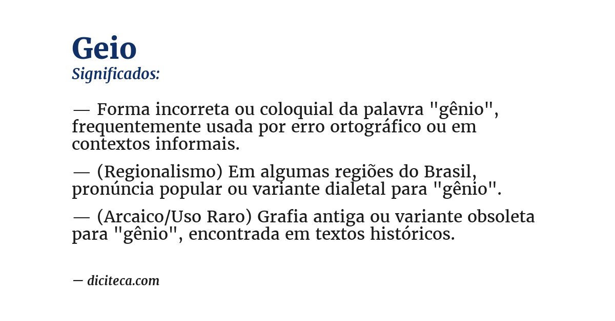 Significado de geio