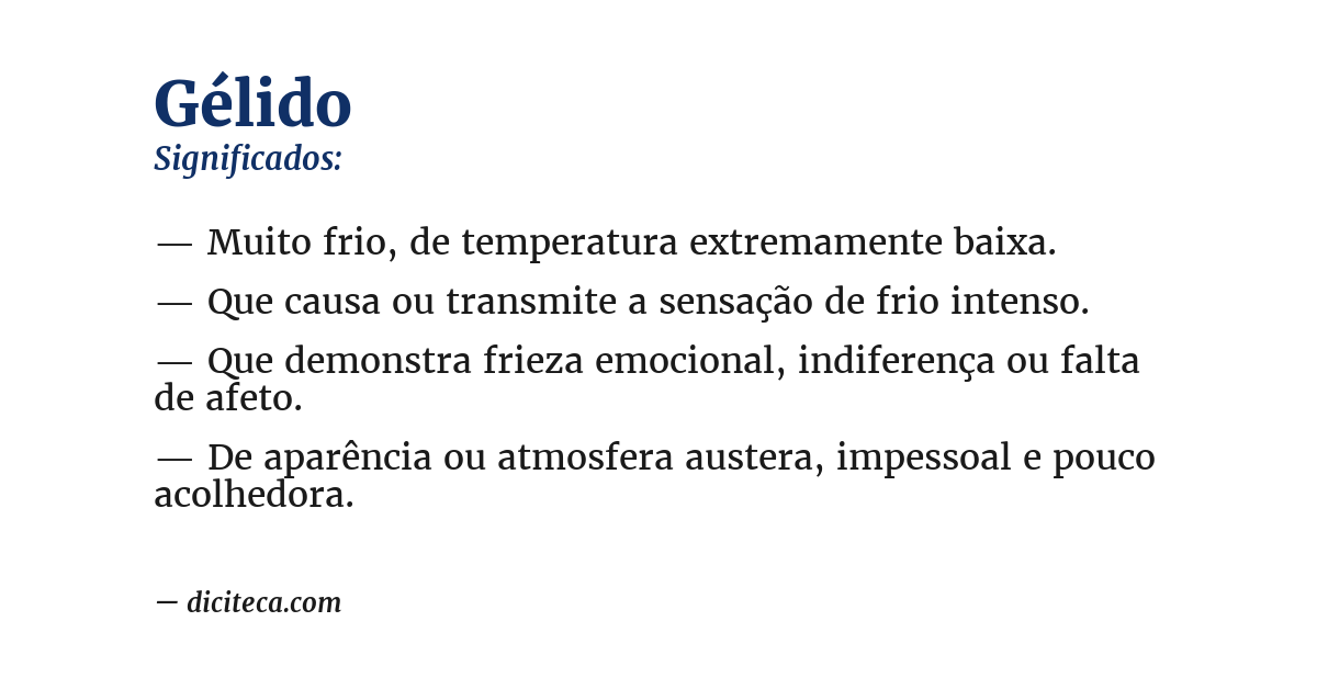 Significado de gélido