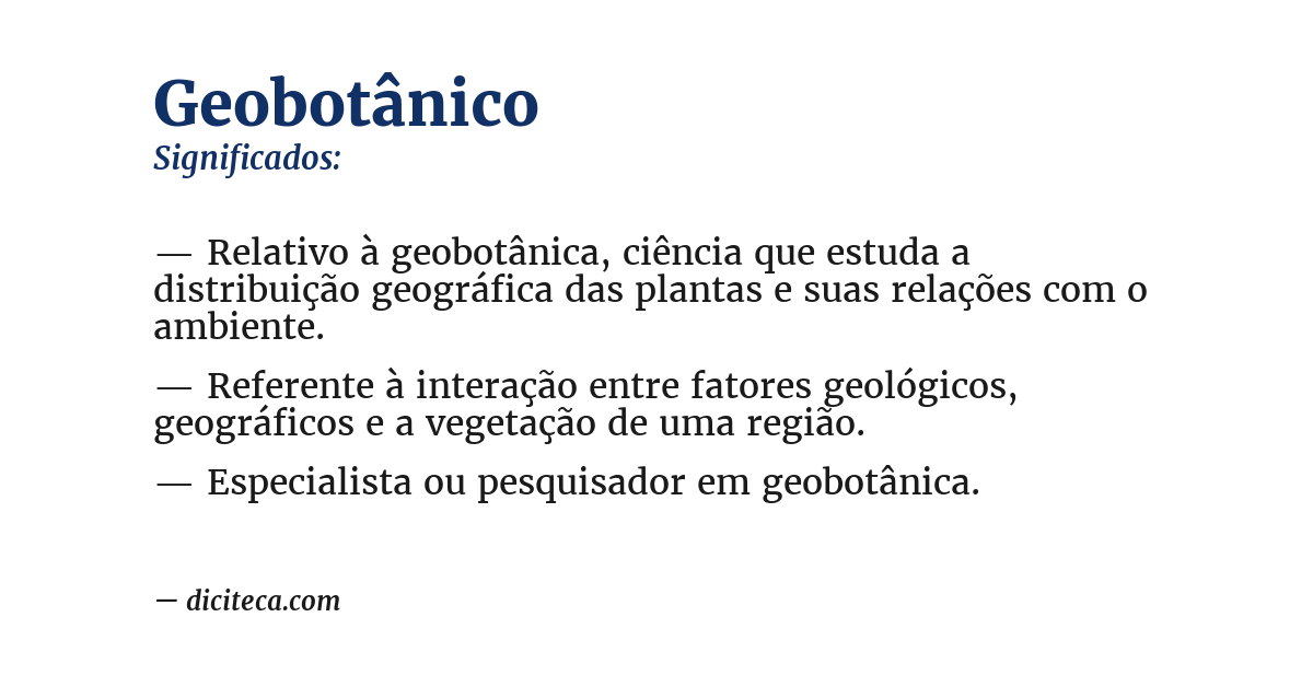 Significado de geobotânico