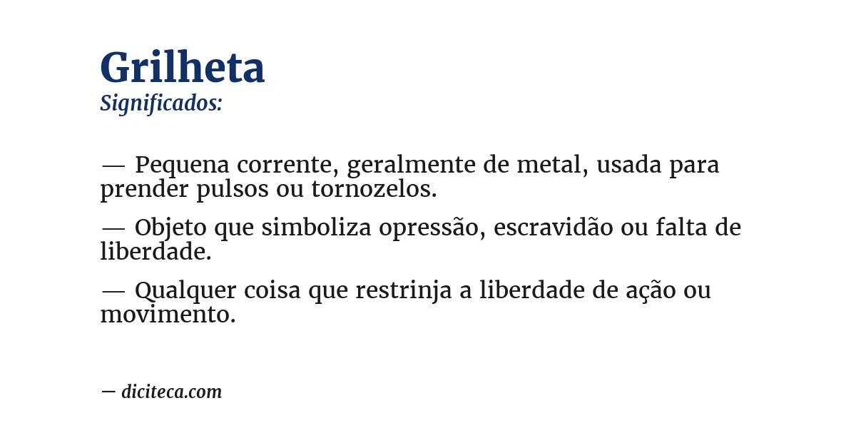 Significado de grilheta