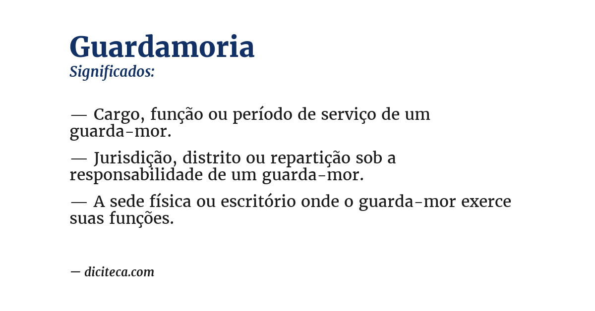 Significado de guardamoria