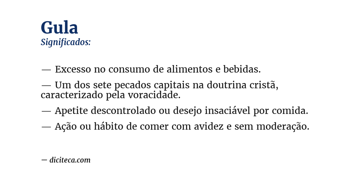 Significado de gula