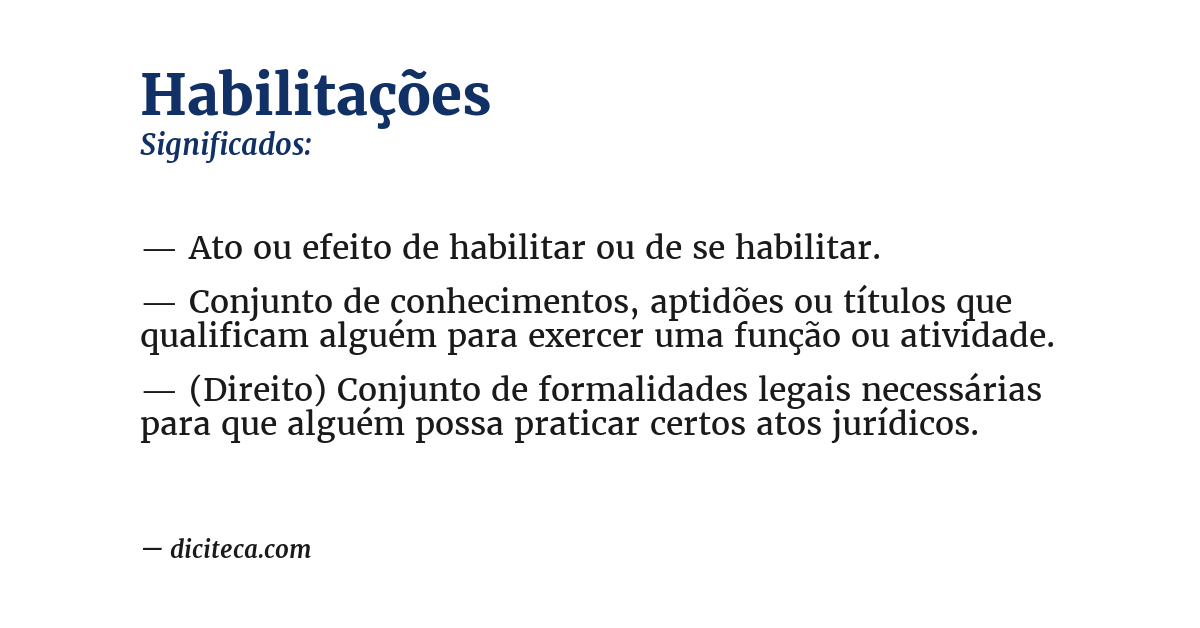 Significado de habilitações
