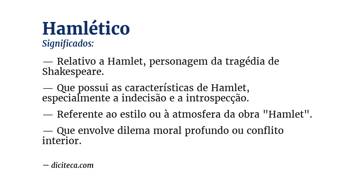 Significado de hamlético