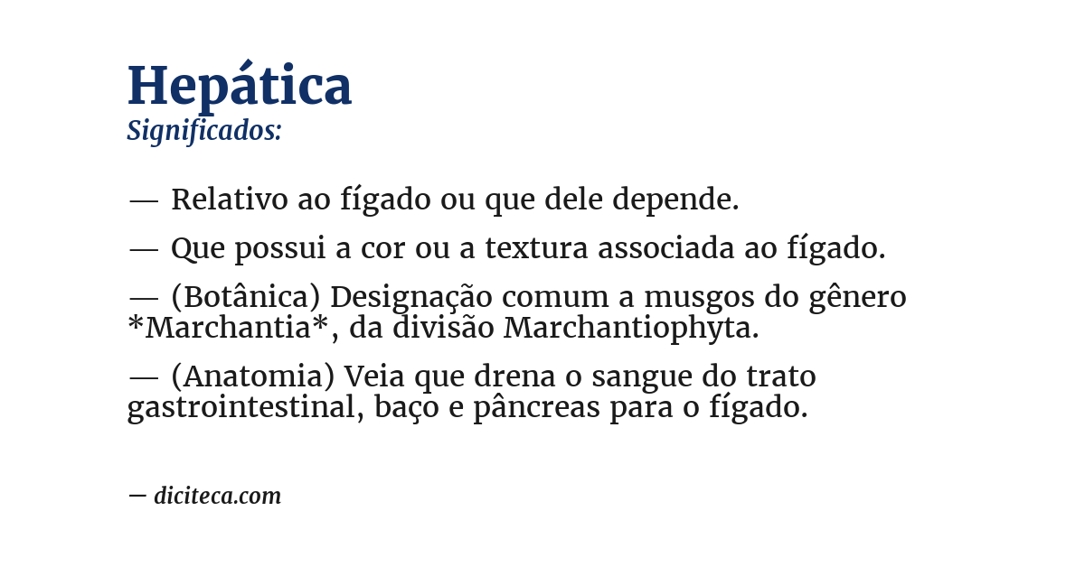 Significado de hepática
