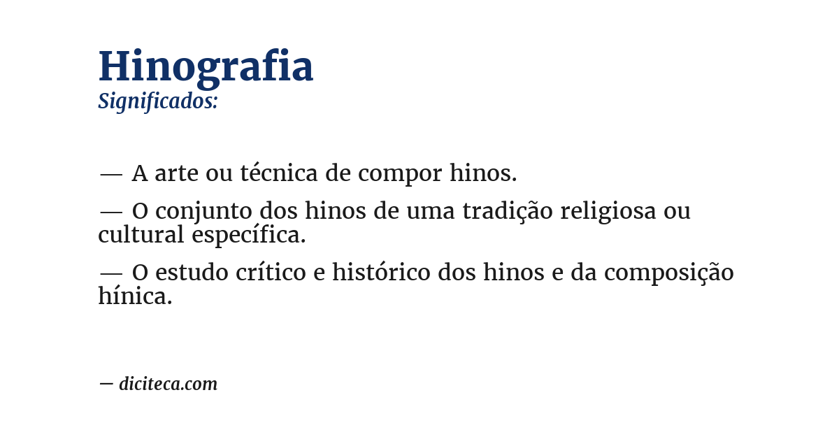 Significado de hinografia