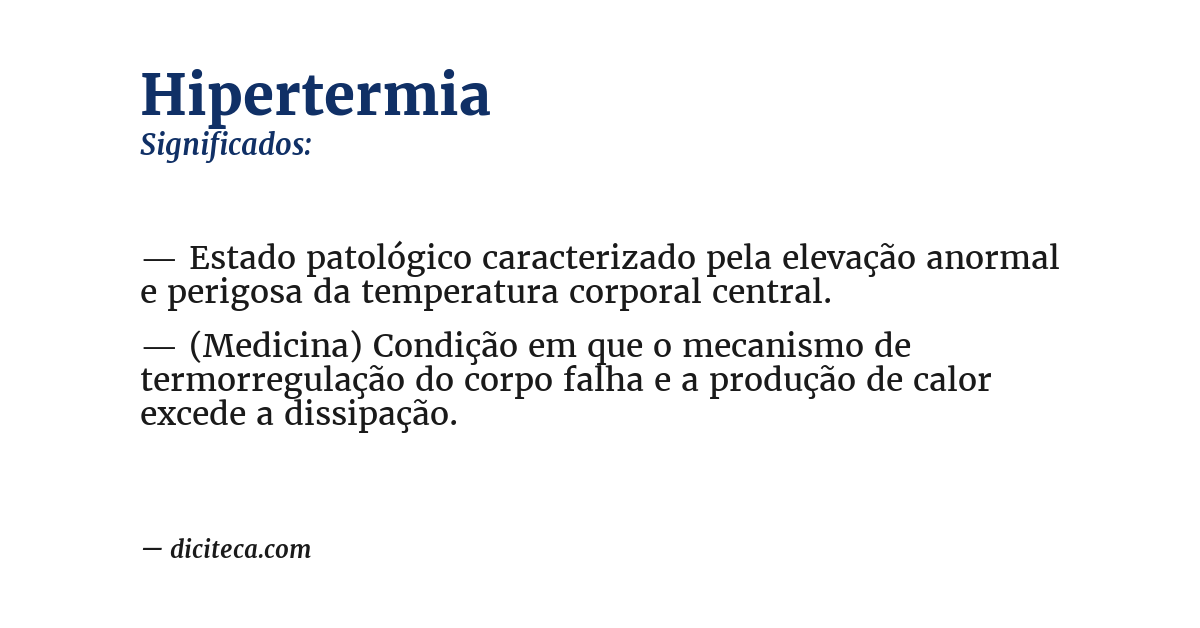 Significado de hipertermia