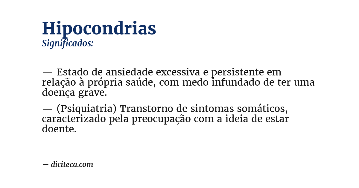 Significado de hipocondrias