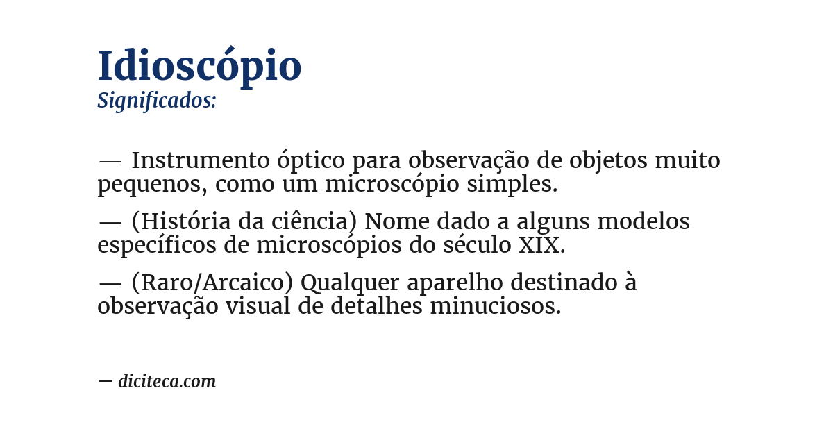 Significado de idioscópio