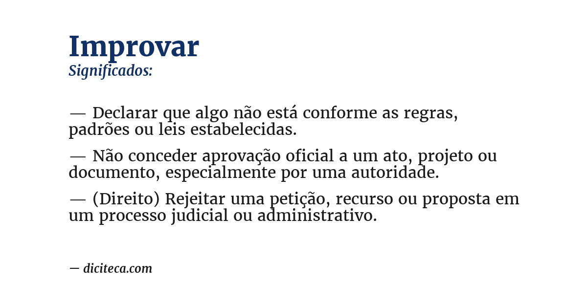 Significado de improvar