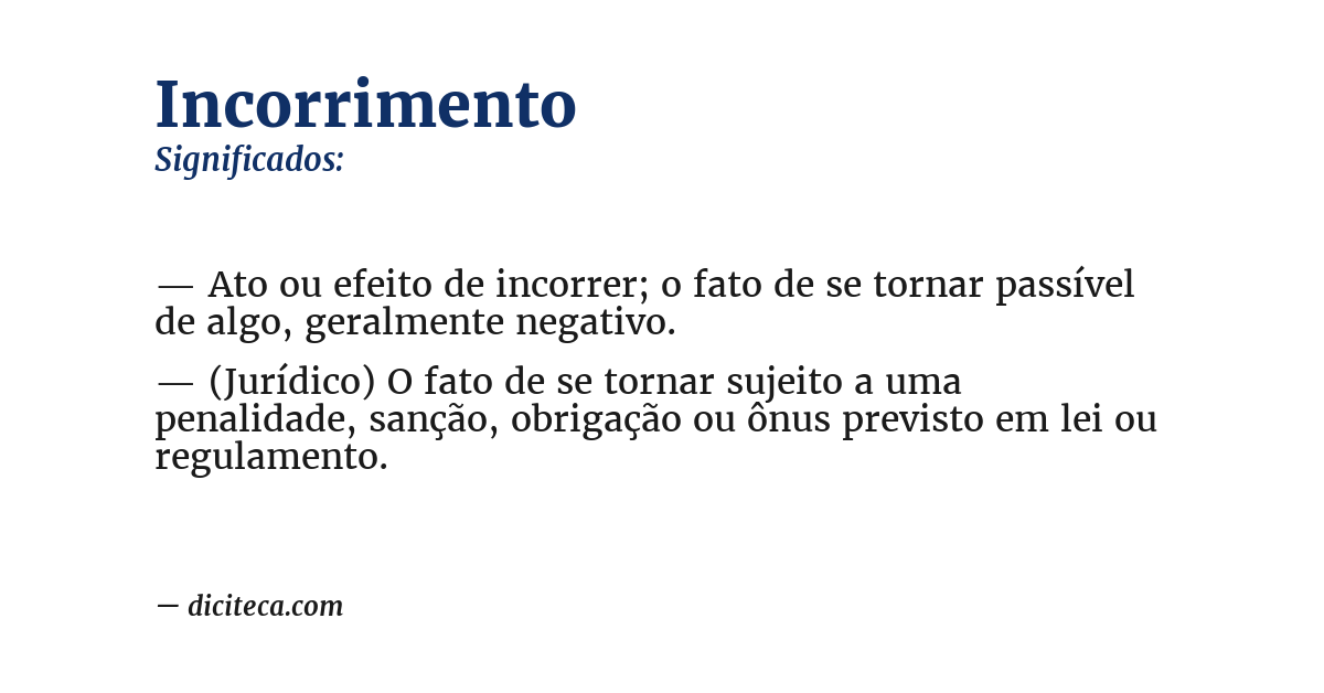 Significado de incorrimento