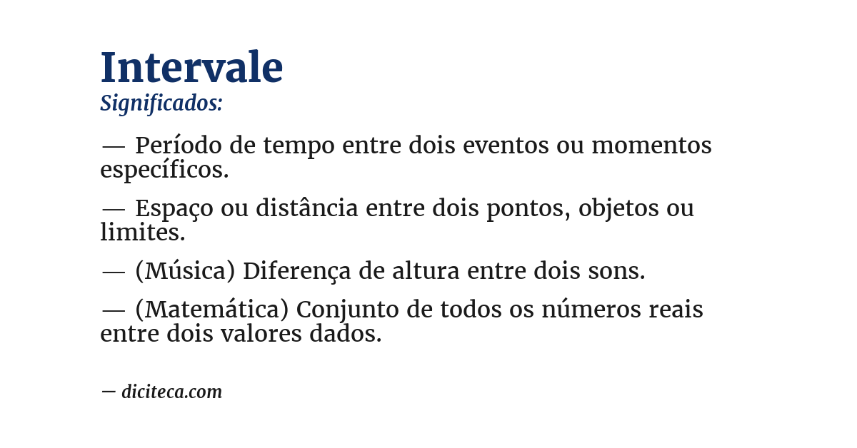 Significado de intervale
