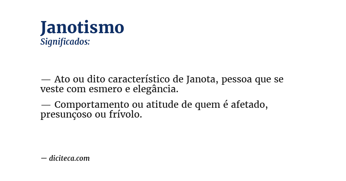Significado de janotismo