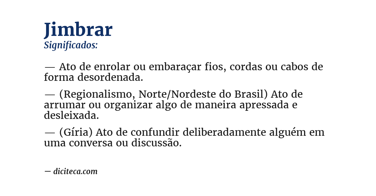 Significado de jimbrar