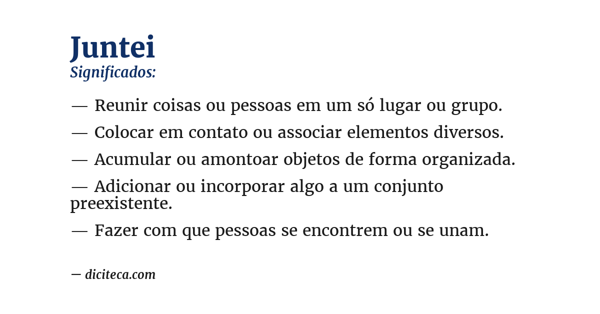 Significado de juntei