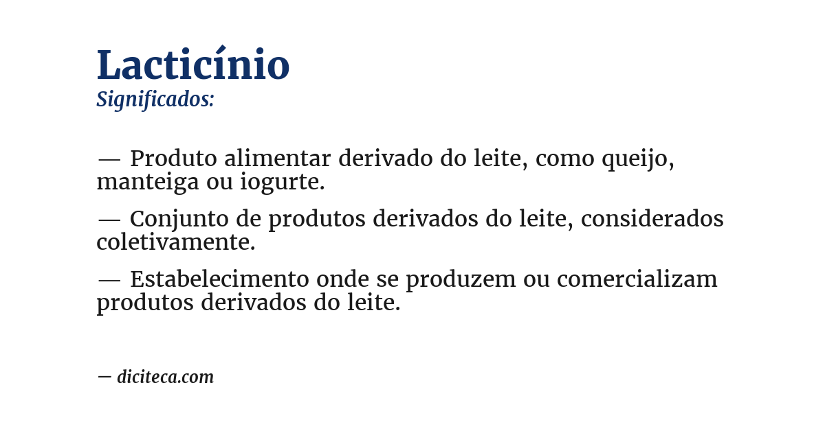 Significado de lacticínio