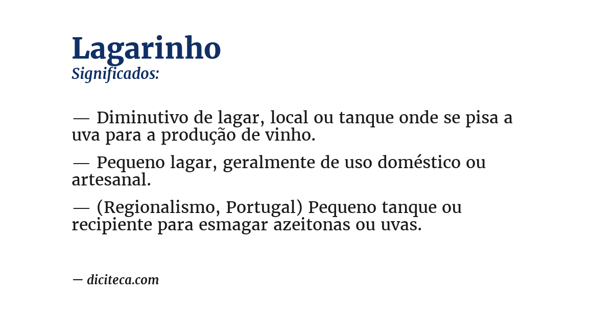 Significado de lagarinho