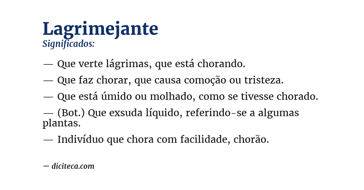 Significado de lagrimejante