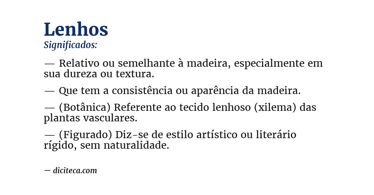 Significado de lenhos
