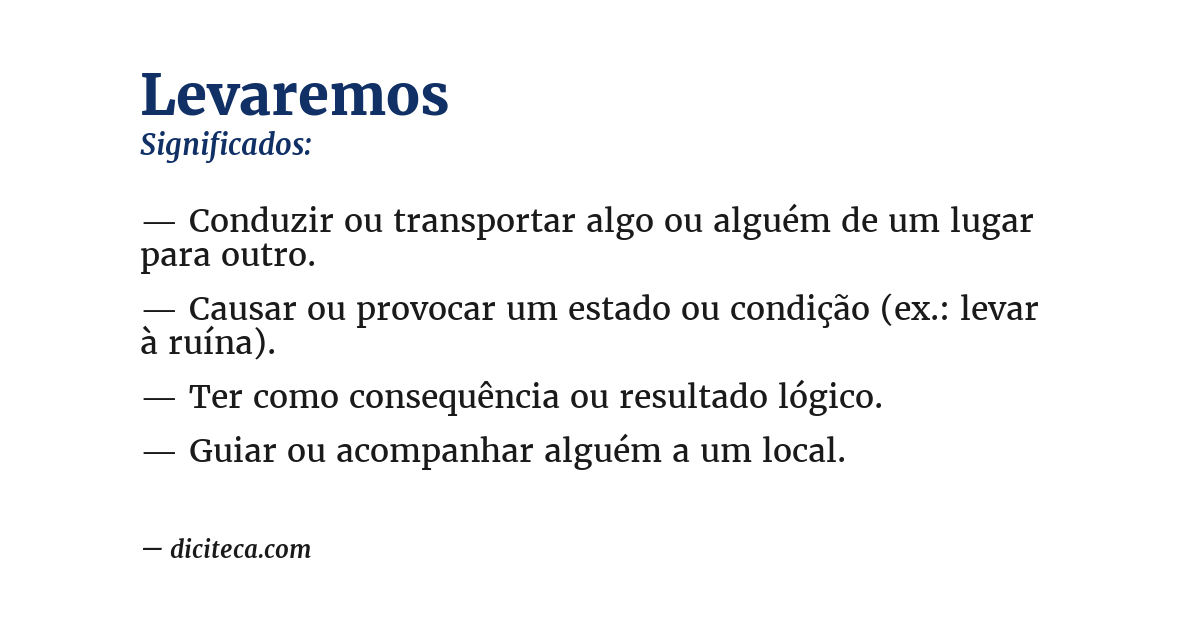 Significado de levaremos