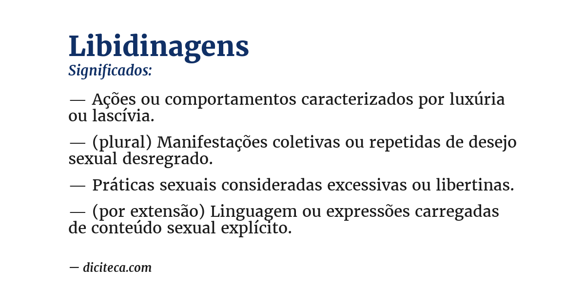 Significado de libidinagens