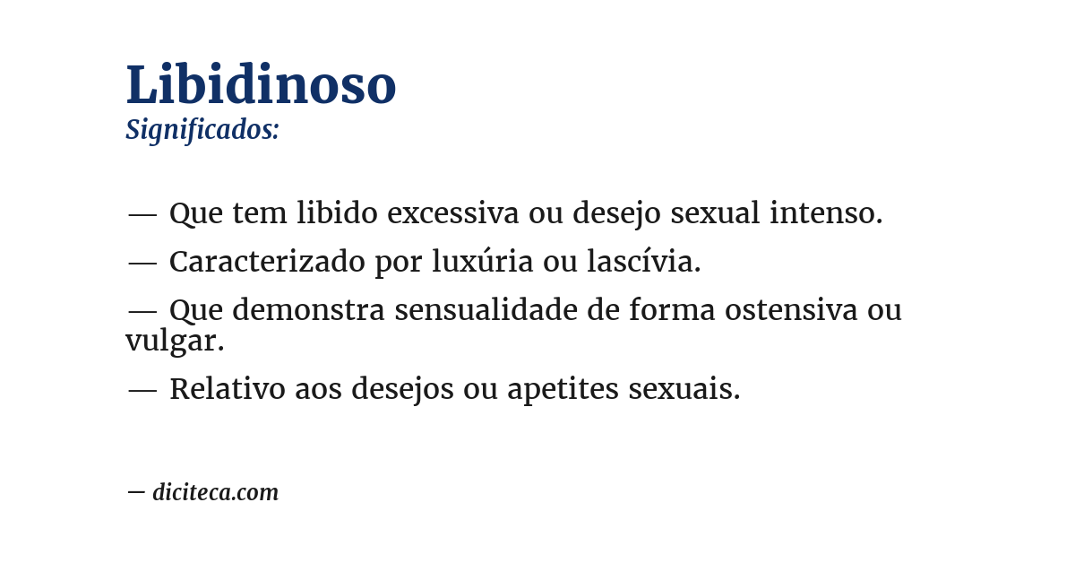 Significado de libidinoso