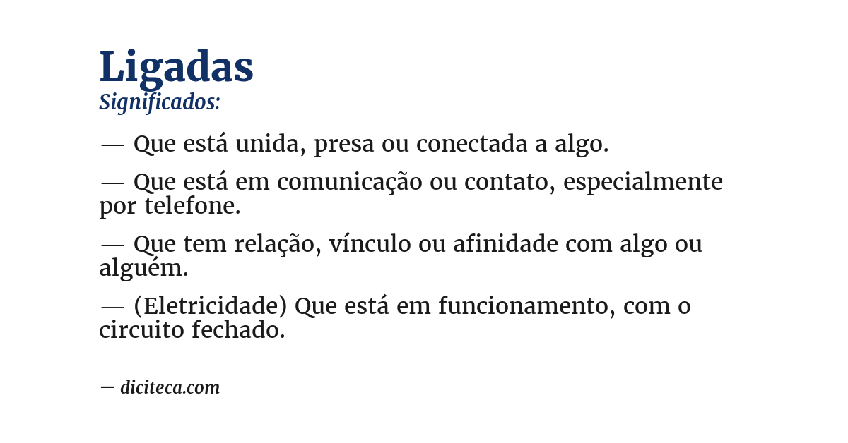 Significado de ligadas
