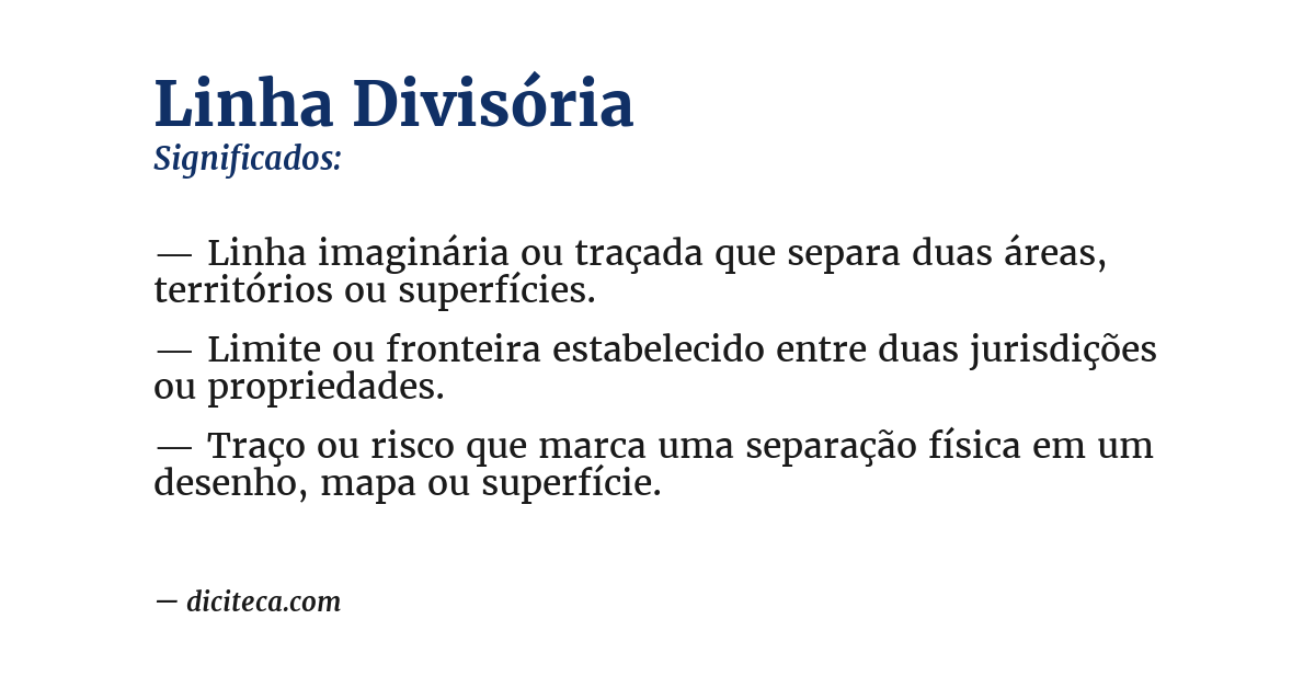 Significado de linha divisória