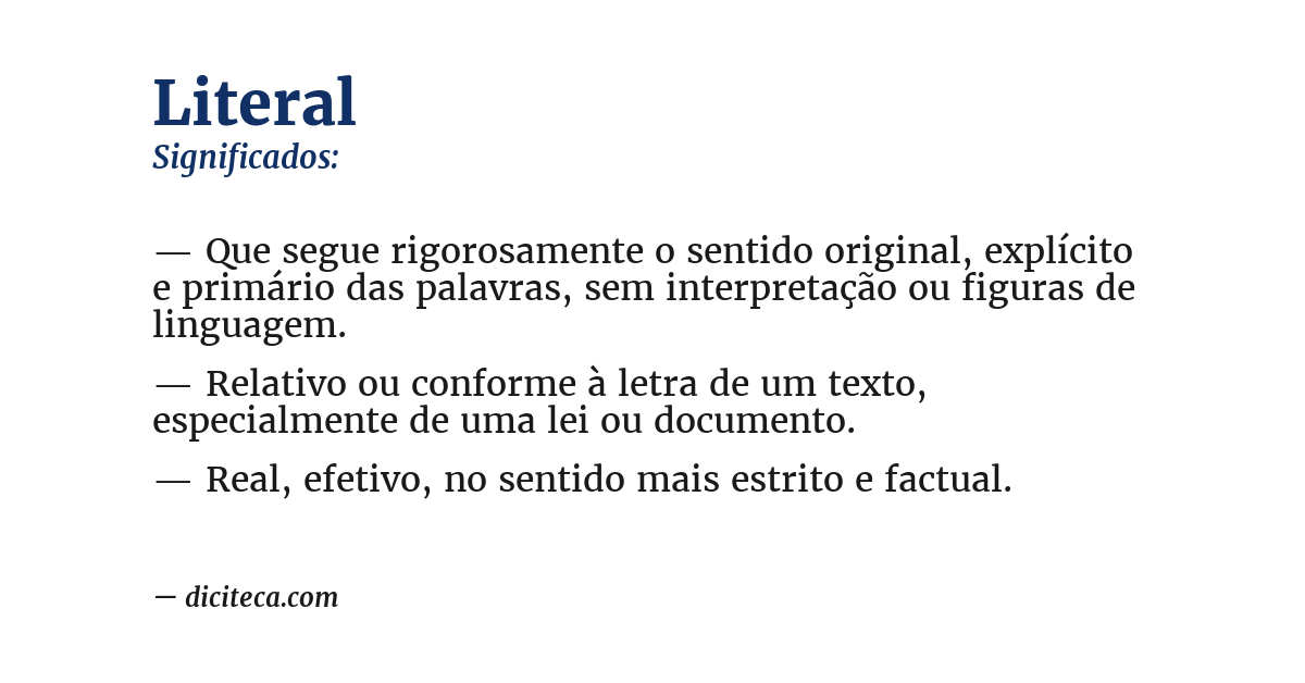 Significado de literal