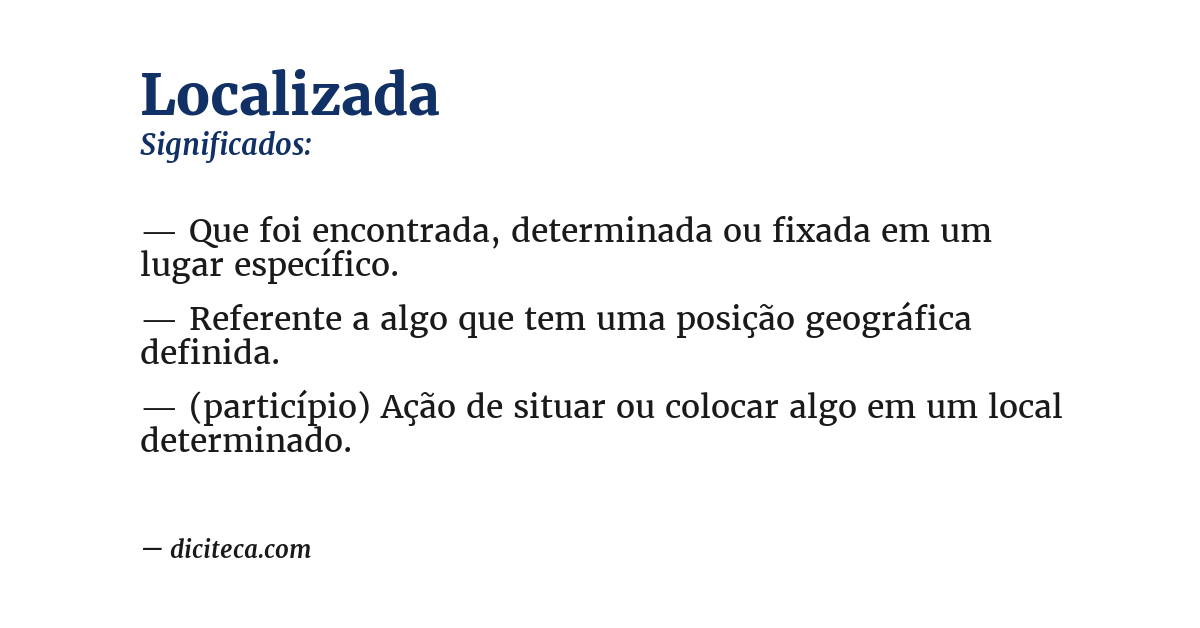 Significado de localizada