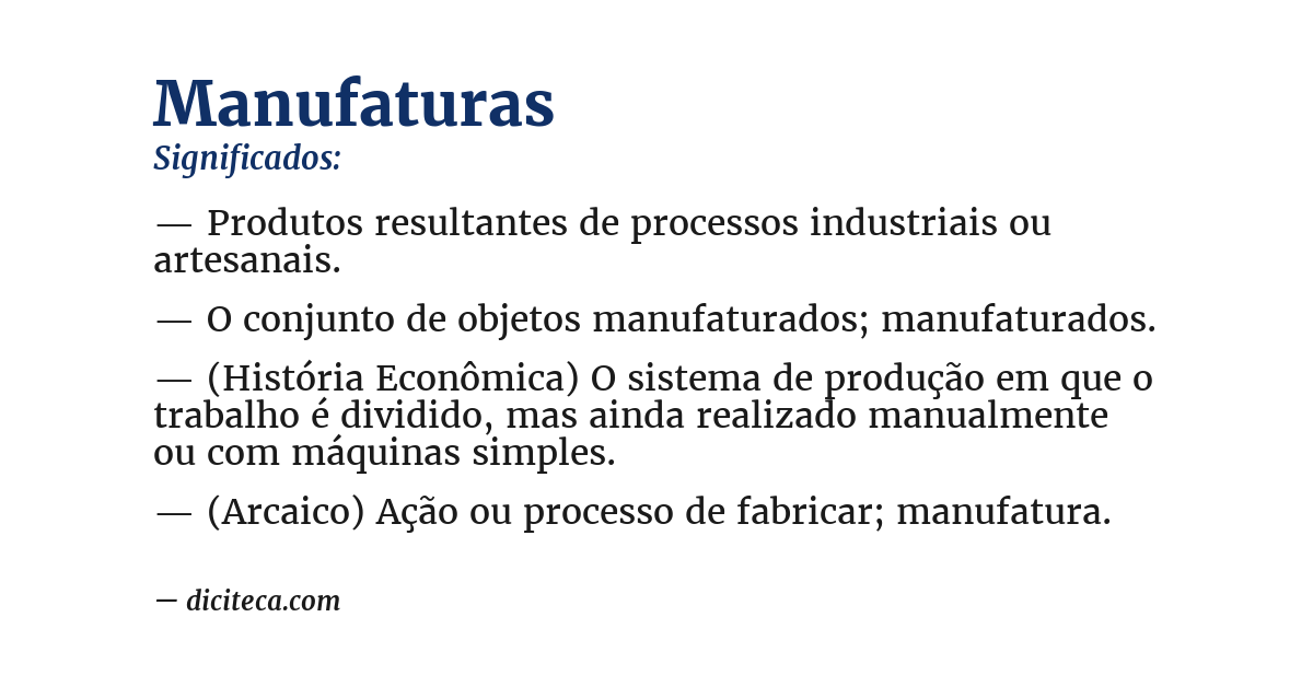 Significado de manufaturas
