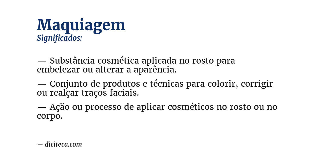 Significado de maquiagem