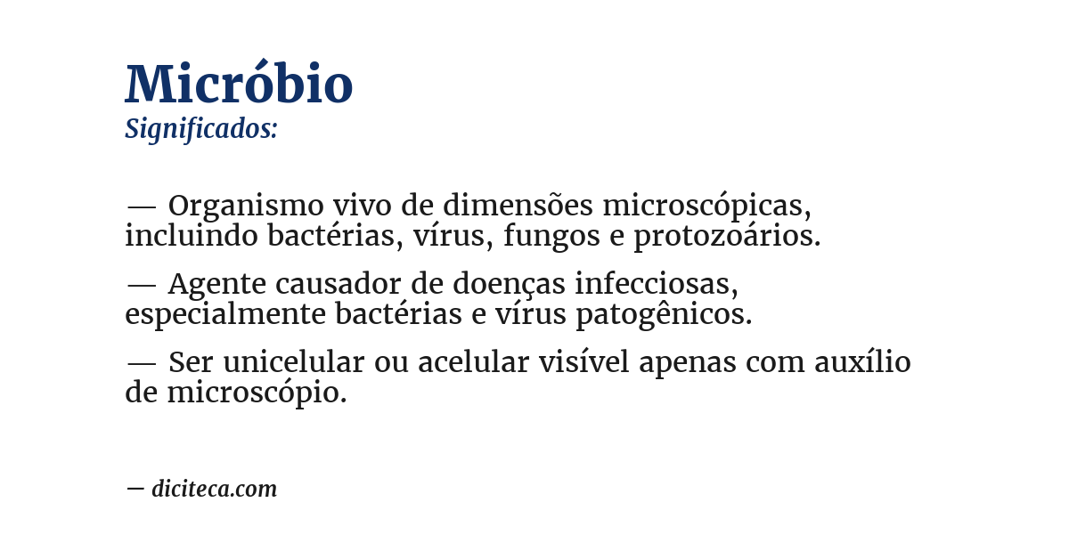 Significado de micróbio