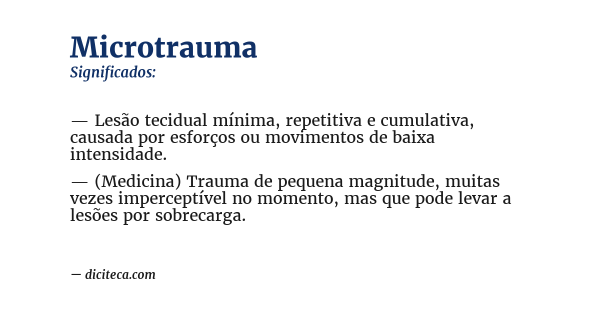 Significado de microtrauma