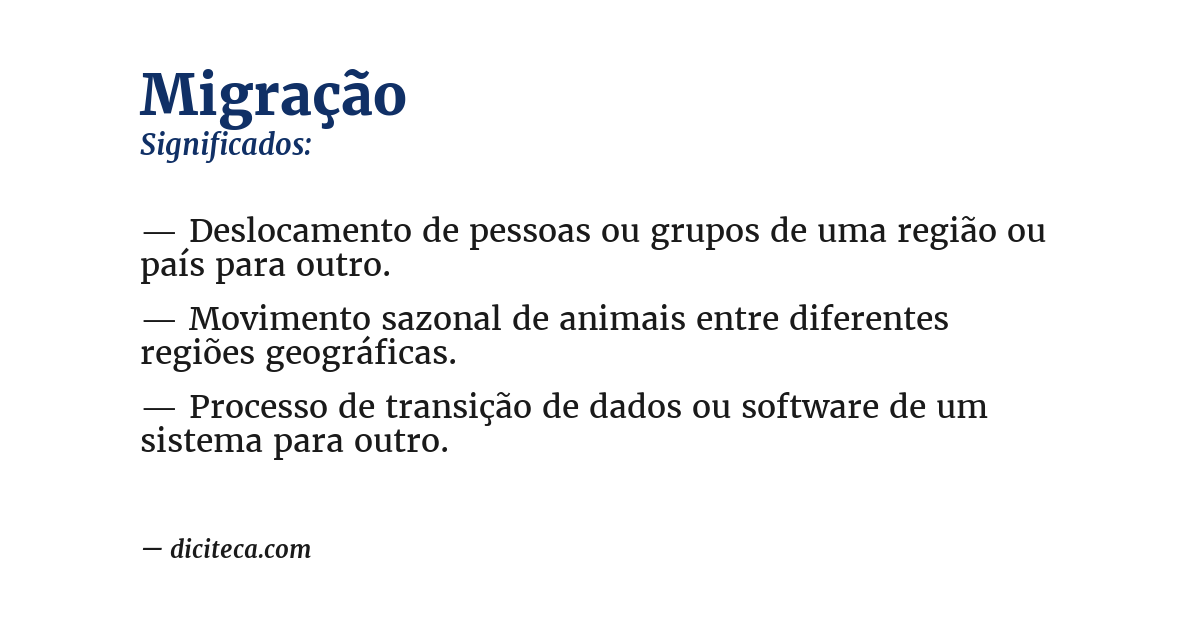 Significado de migração