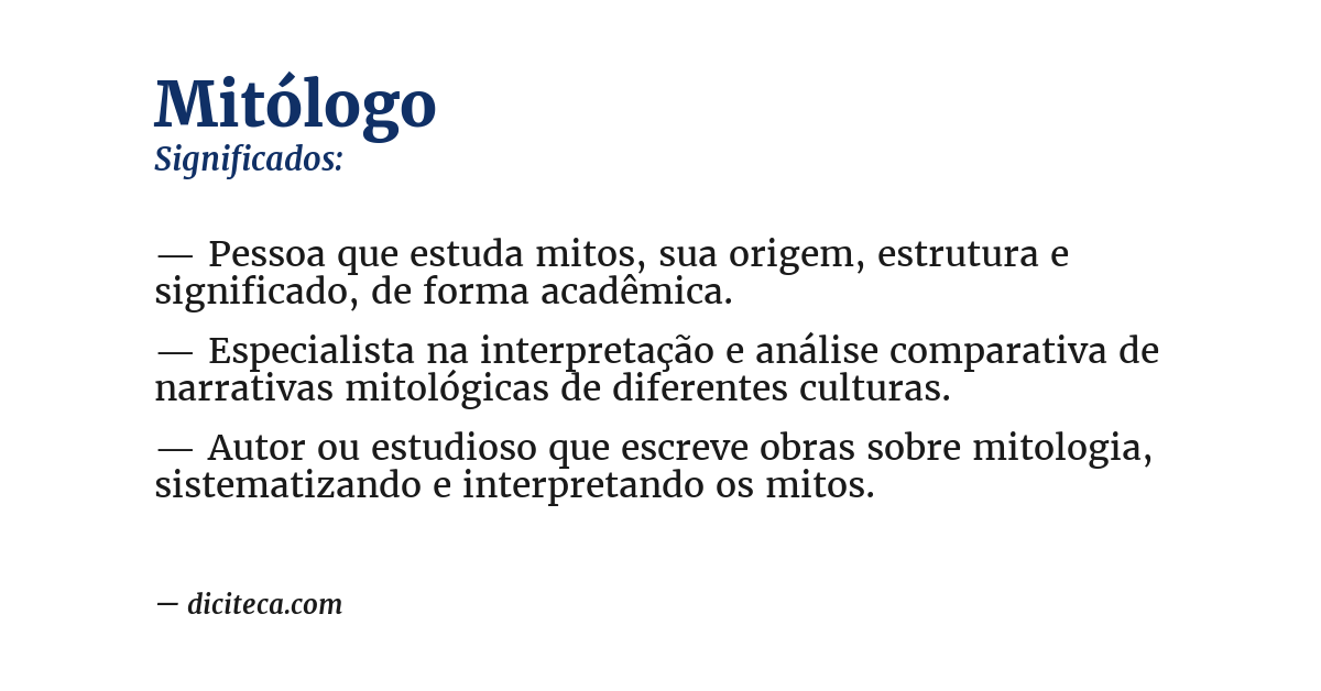 Significado de mitólogo