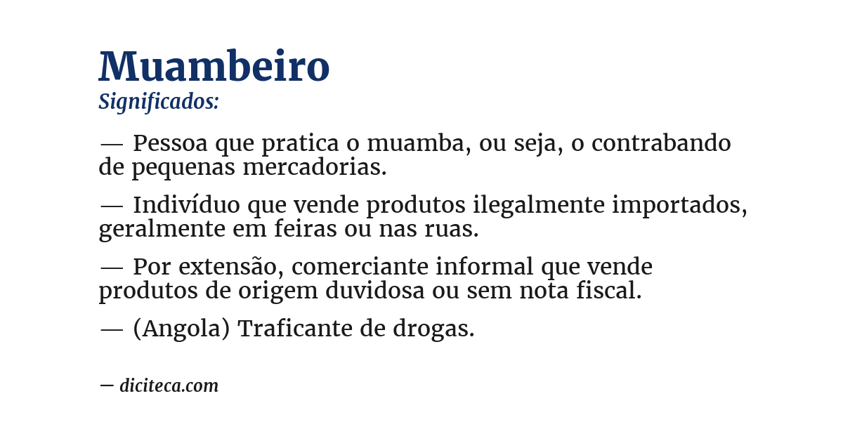 Significado de muambeiro