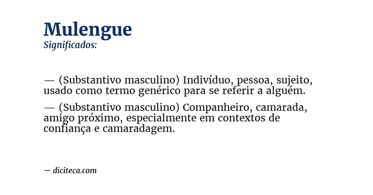 Significado de mulengue