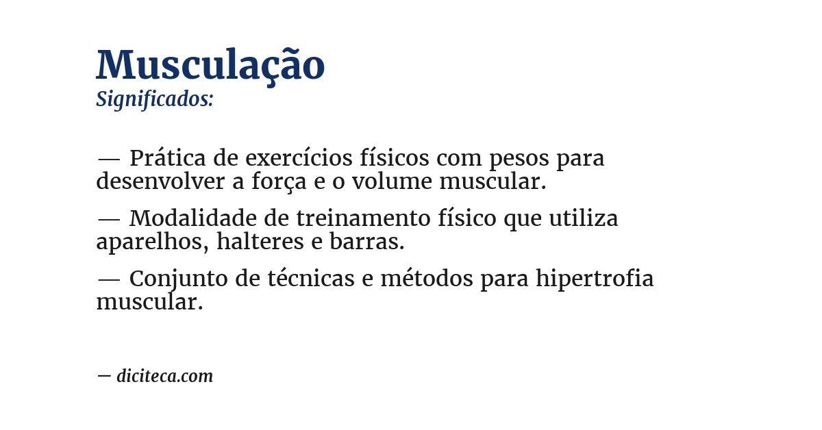 Significado de musculação