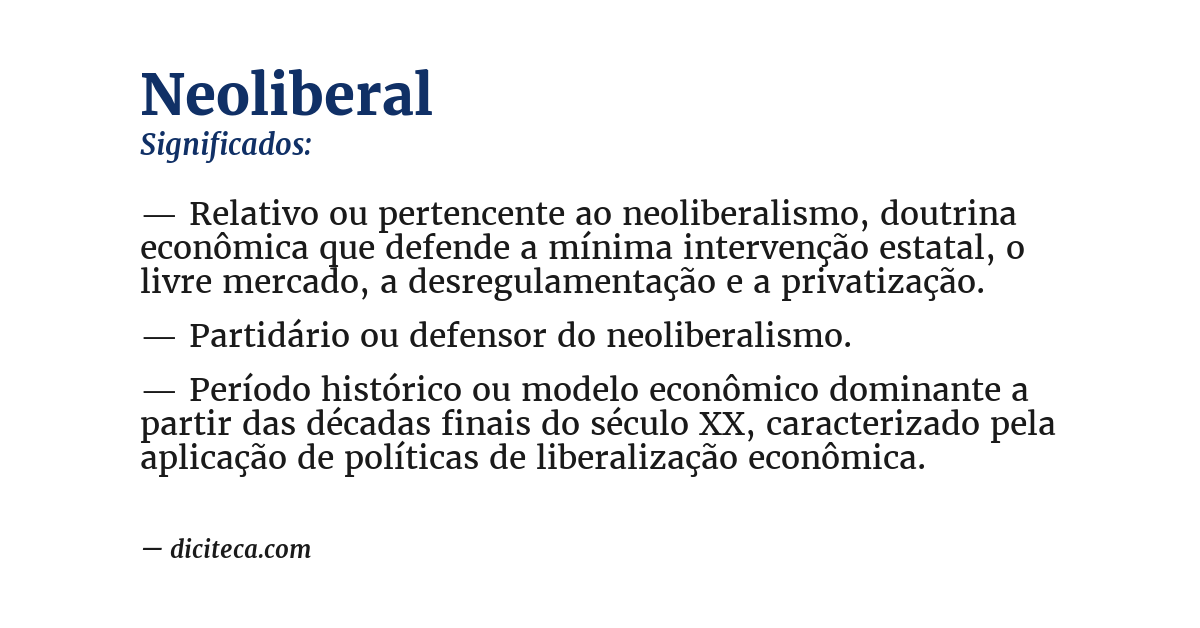 Significado de neoliberal