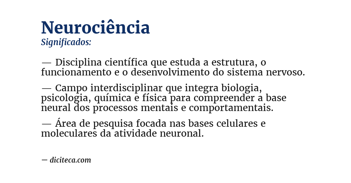 Significado de neurociência