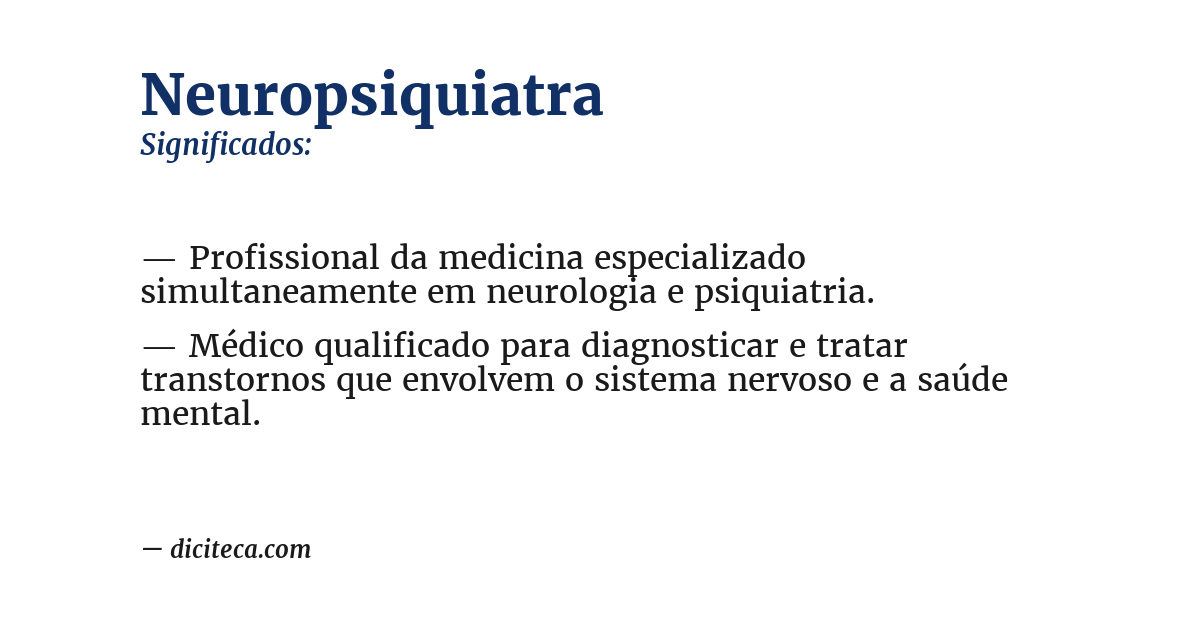 Significado de neuropsiquiatra