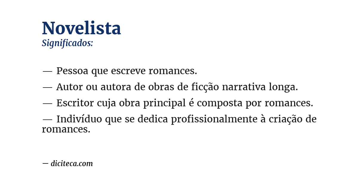 Significado de novelista