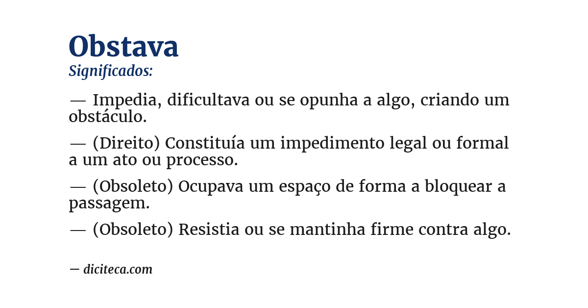 Significado de obstava