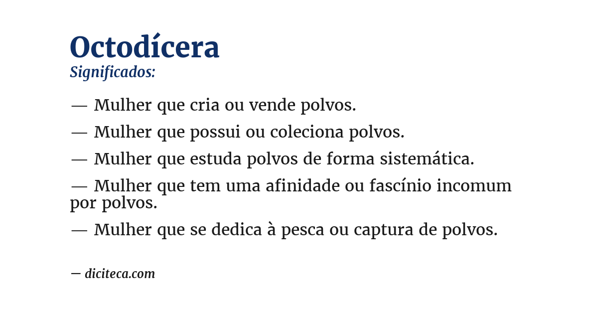 Significado de octodícera